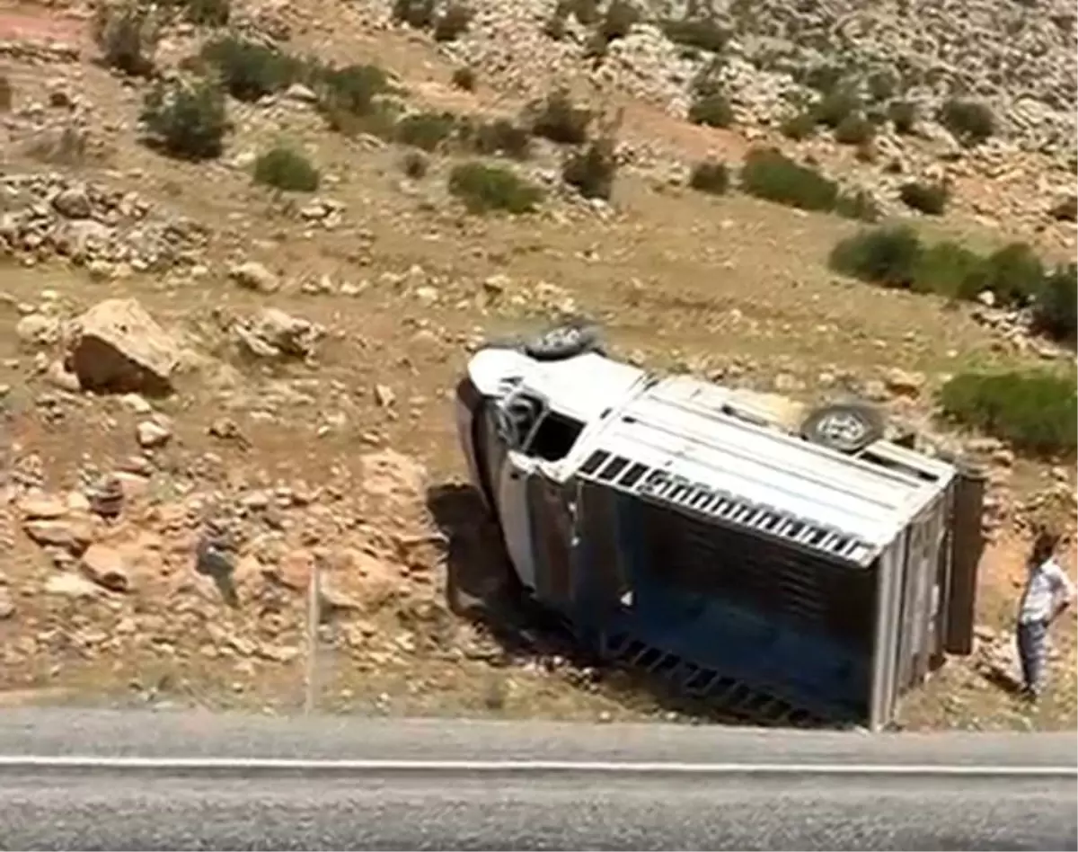 Hasankeyf Yolu'nda Kamyonet Takla Attı