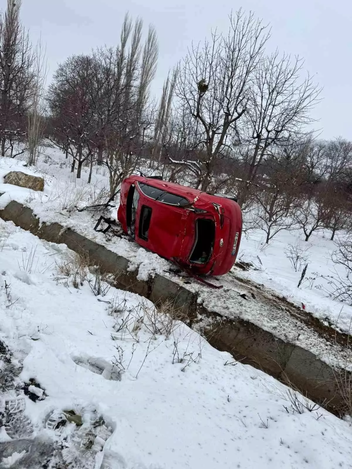 Kayseri'de Takla Atan Otomobil Kazası