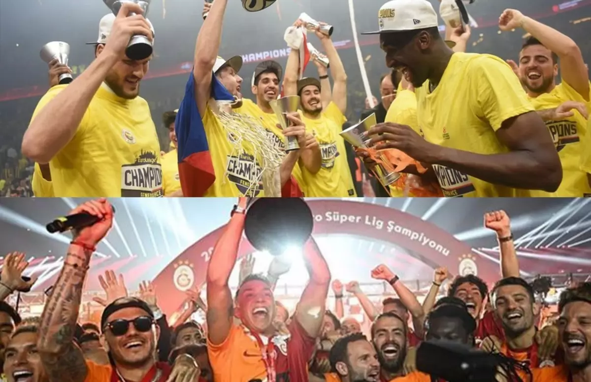 Tarihi Gece: Fenerbahçe EuroLeague'i, Galatasaray Süper Lig'i Kutladı