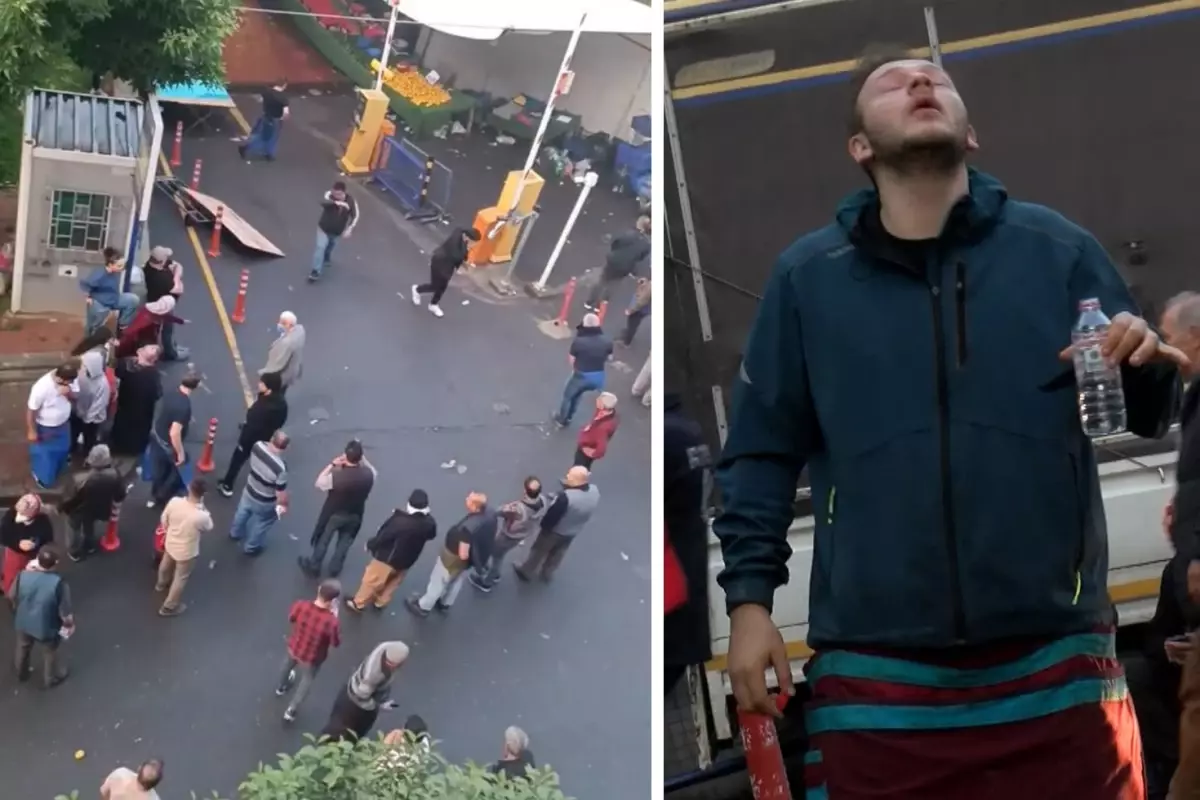 Kapalı pazar yeri havalandırmasına biber gazı sıkıp kaçtı