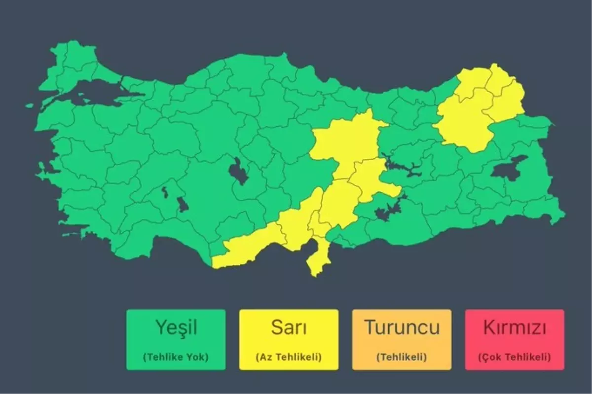 11 İl için Sarı Kodlu Hava Uyarısı
