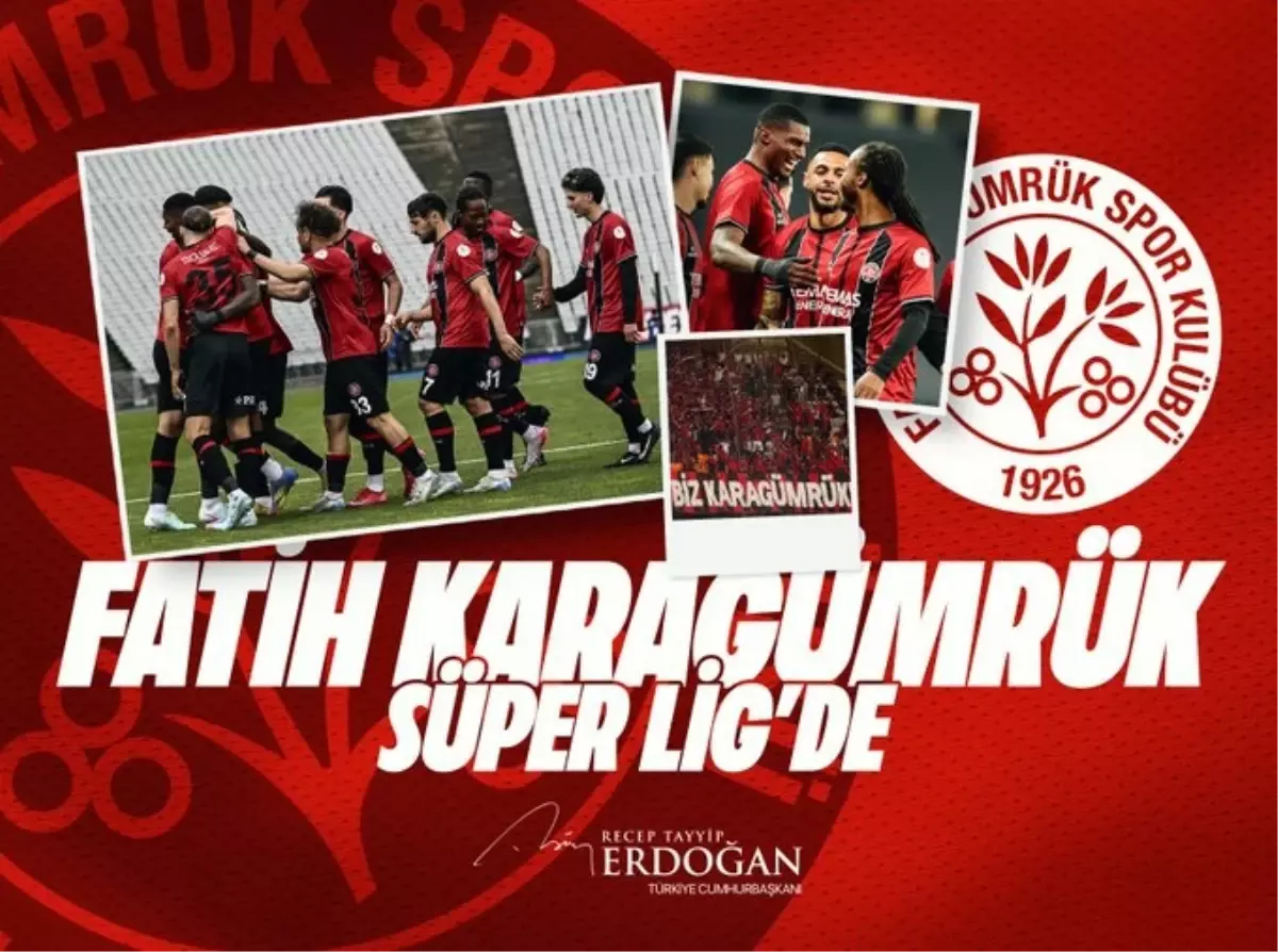 Erdoğan'dan Fatih Karagümrük'e tebrik