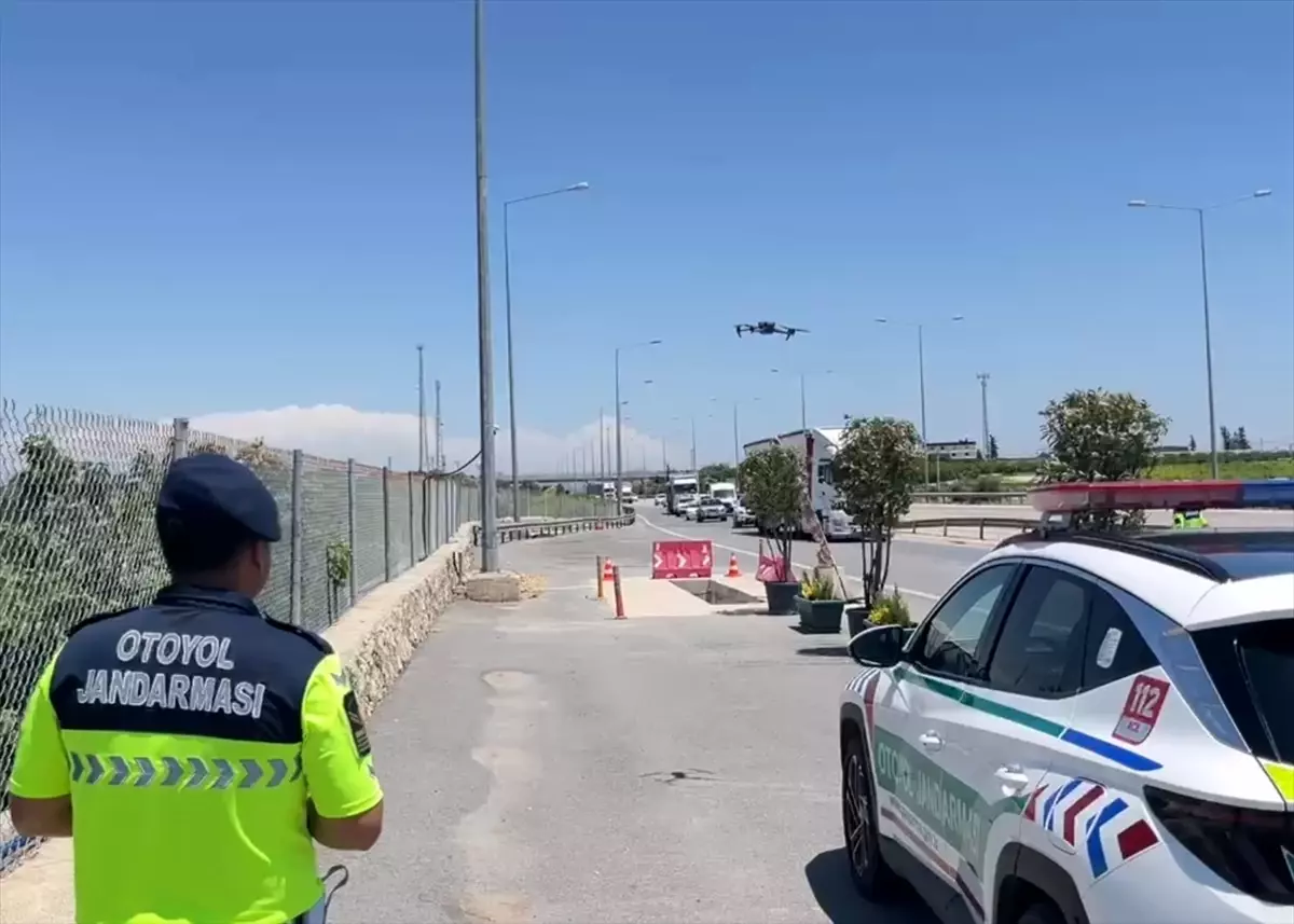 Mersin'de Dronlu Trafik Denetimi