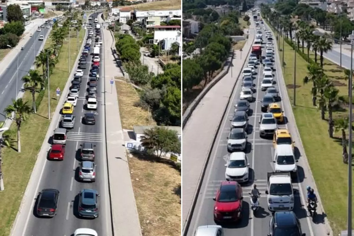 Kuşadası'na tatilci akını! Son 24 saatte 60 binden fazla araç giriş yaptı
