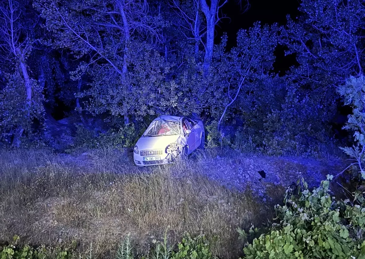 Tunceli'de Otomobil Şarampole Devrildi