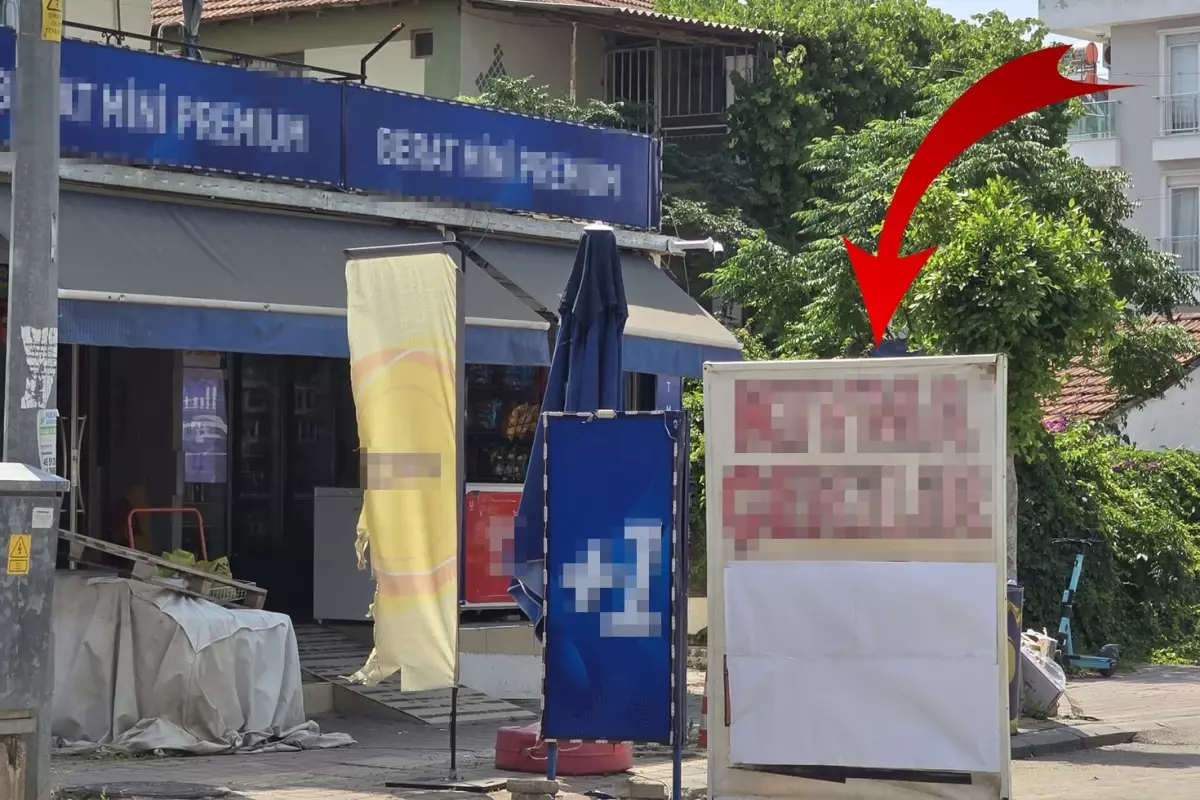 Tekel bayisinde 'kıyma çekilir' afişi