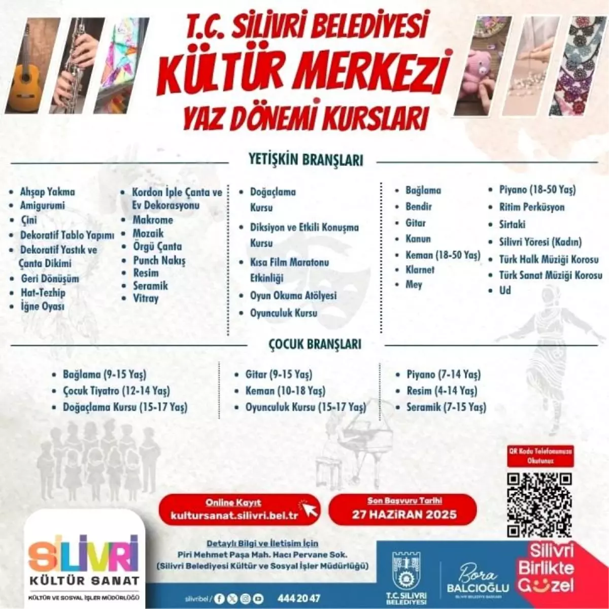 Silivri Belediyesi Kültür Merkezi Yaz Dönemi Kursları Başladı