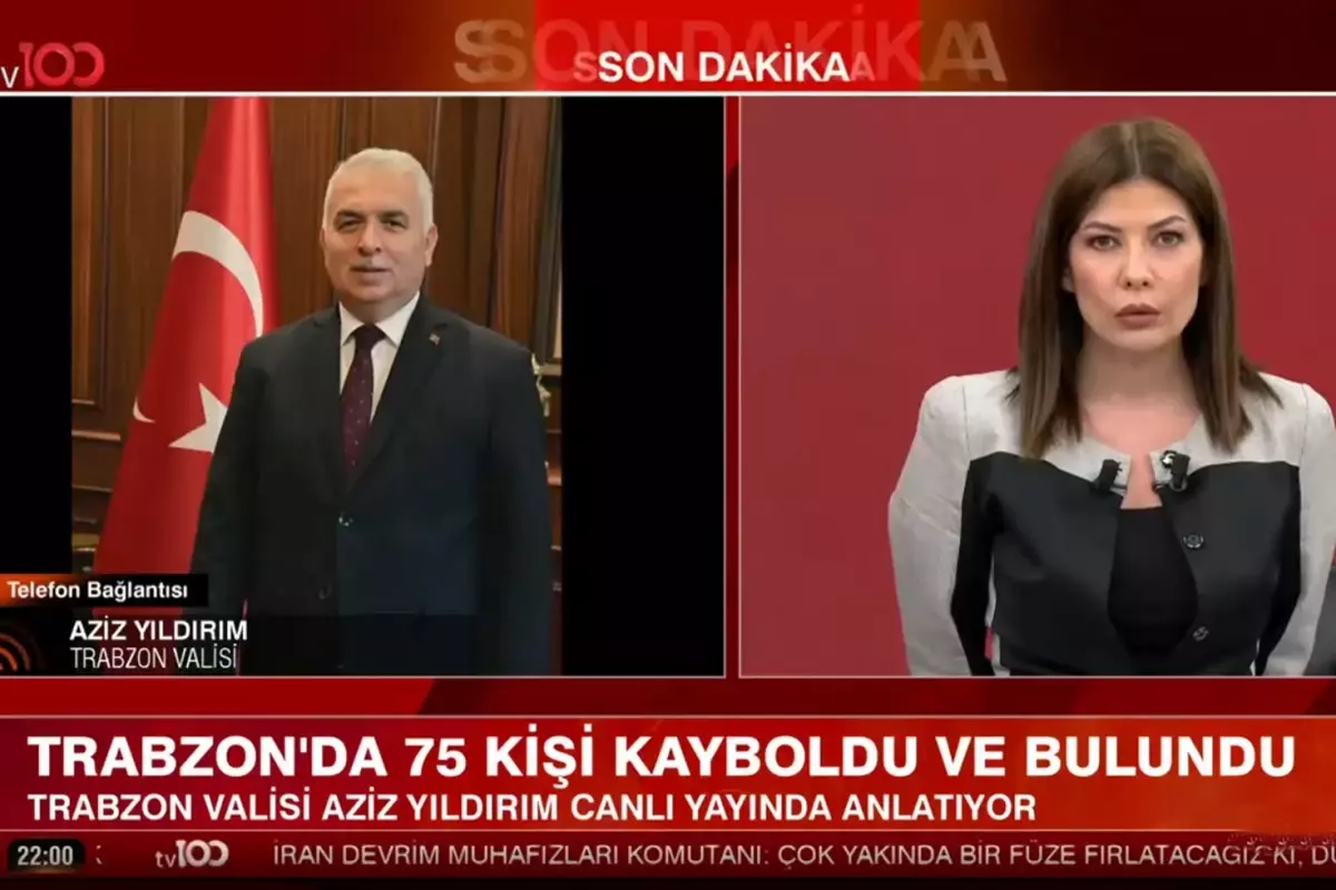 Siste kaybolan 75 kişinin son durumu ne? Trabzon Valisi Aziz Yıldırım tv100'e konuştu