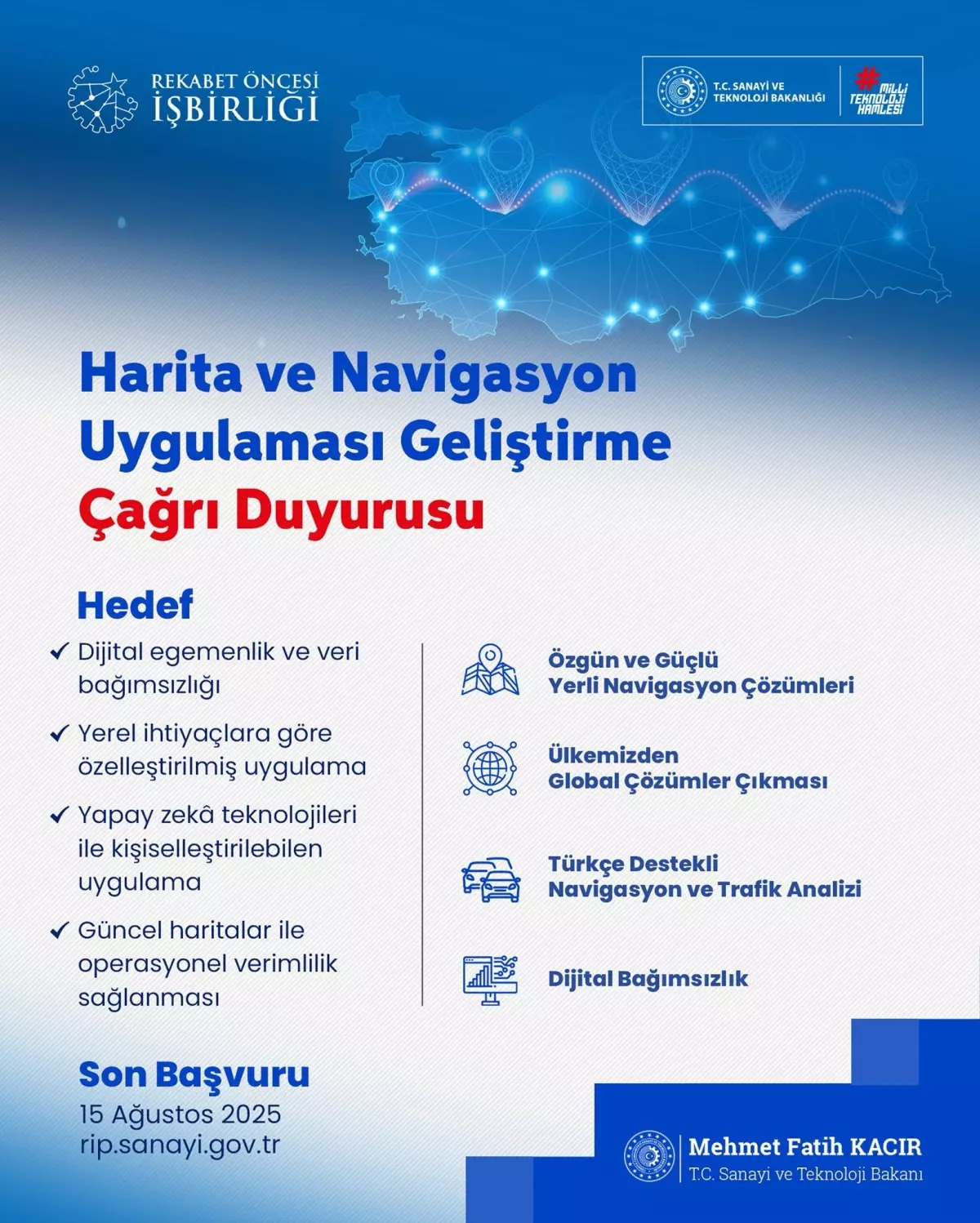 Milli Navigasyon Projeleri Çağrısı Başladı
