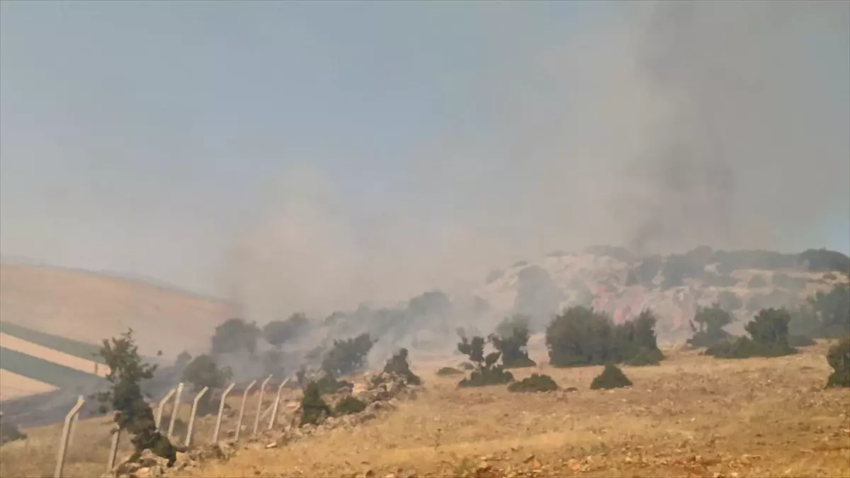 Nurdağı'nda Anız Yangını Kontrol Altında