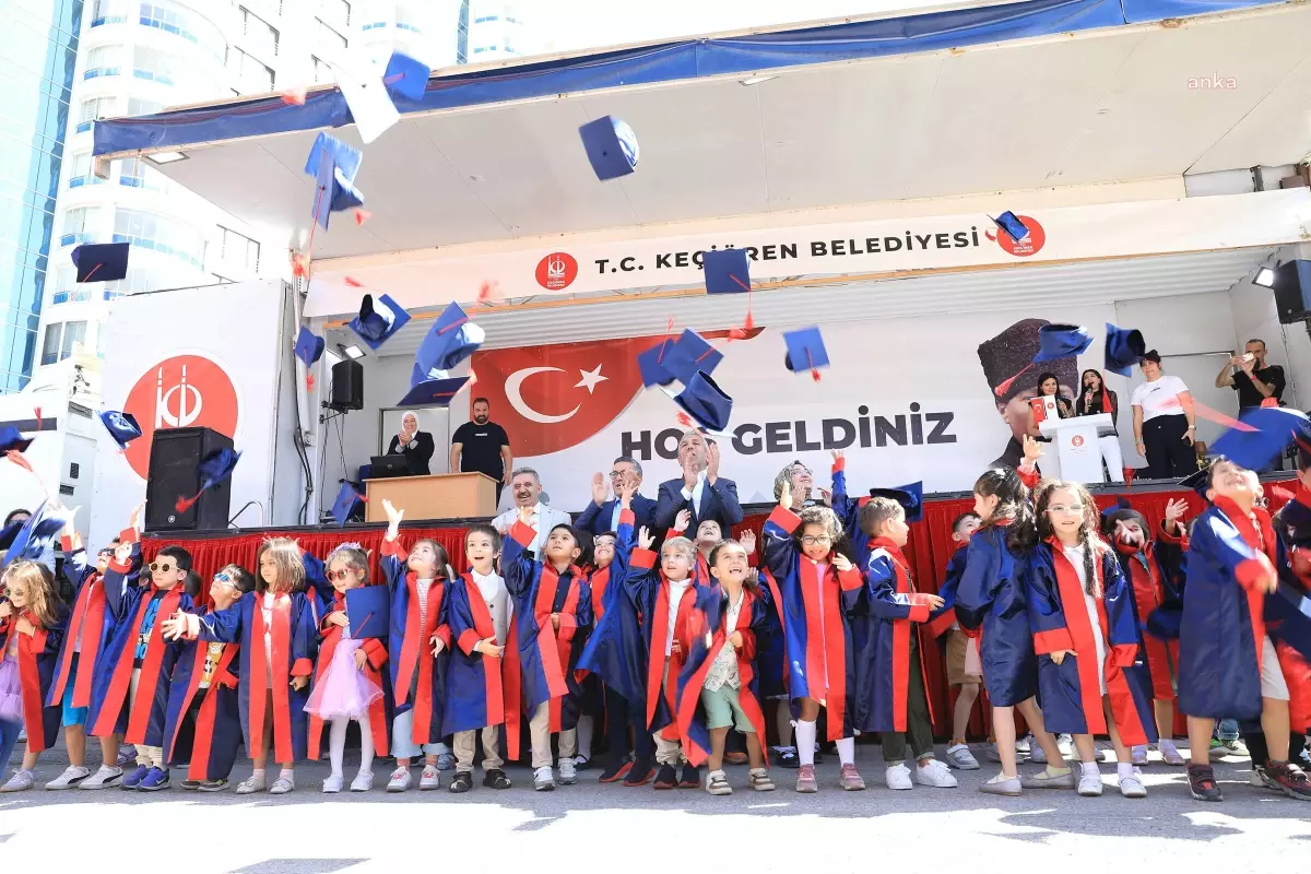 Keçiören'de Mezuniyet Heyecanı: 59 Minik Öğrenci Kep Fırlattı