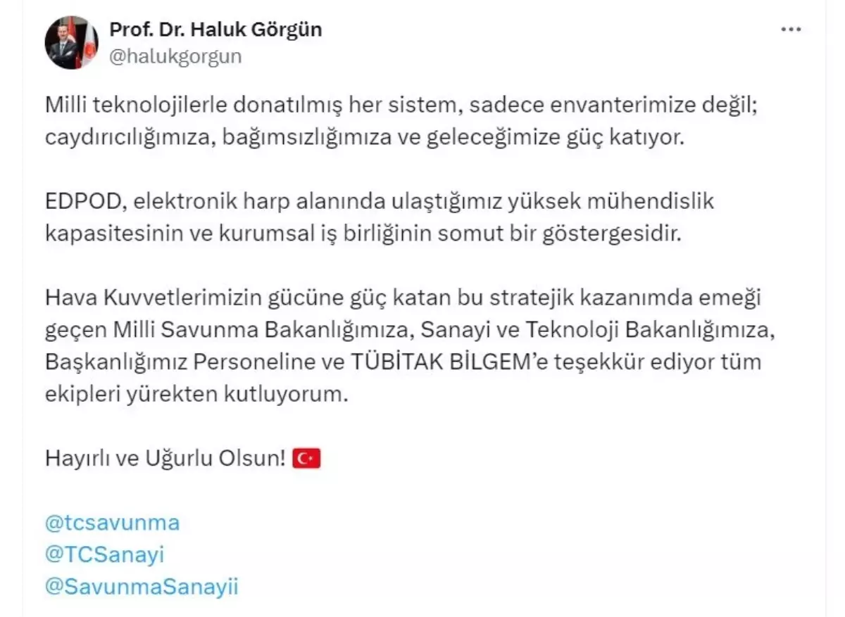 EDPOD Hava Kuvvetleri Envanterinde
