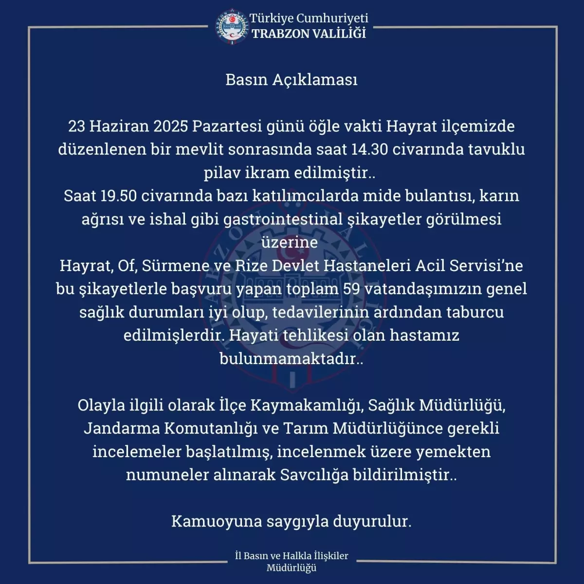 Mevlit Programında Gıda Zehirlenmesi Şüphesi