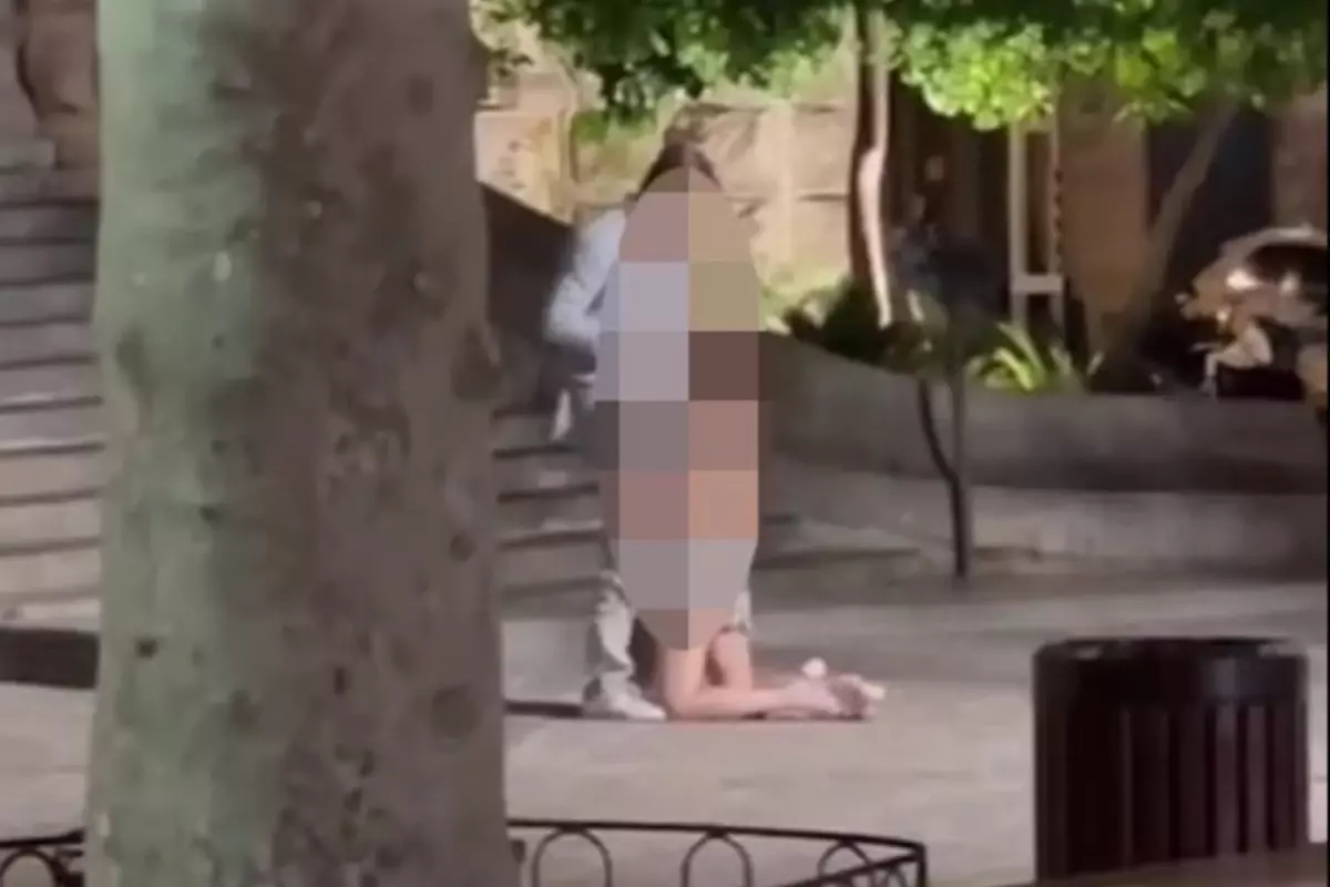 Kimseyi umursamadan tarihi bina önünde ilişkiye girdiler