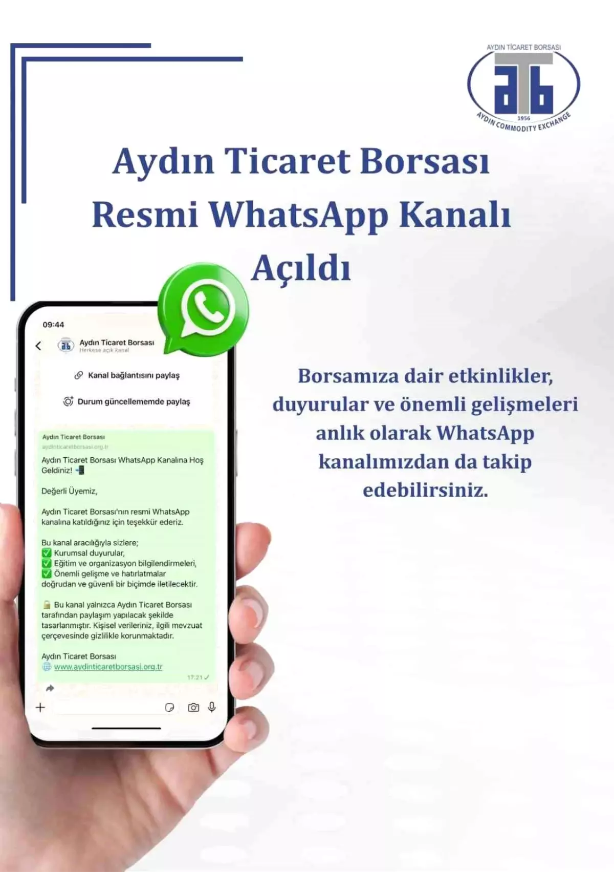 Aydın Ticaret Borsası'ndan WhatsApp Kanalı