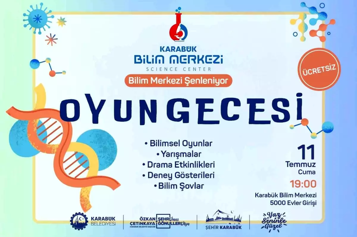 Karabük'te Çocuklar için Bilimsel Oyun Gecesi Düzenleniyor
