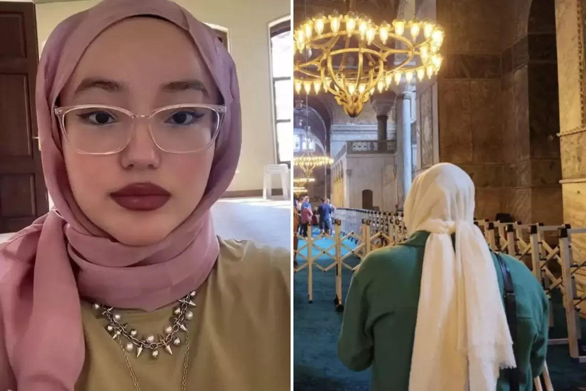 Camiye gidip video çeken kadının sözleri tartışma yarattı: Buralar neden böyle?
