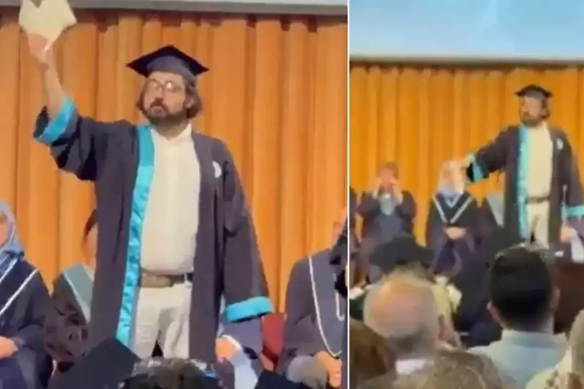 Boğaziçi Üniversitesi mezuniyet töreninde diploma yırtan öğrenci gözaltına alındı