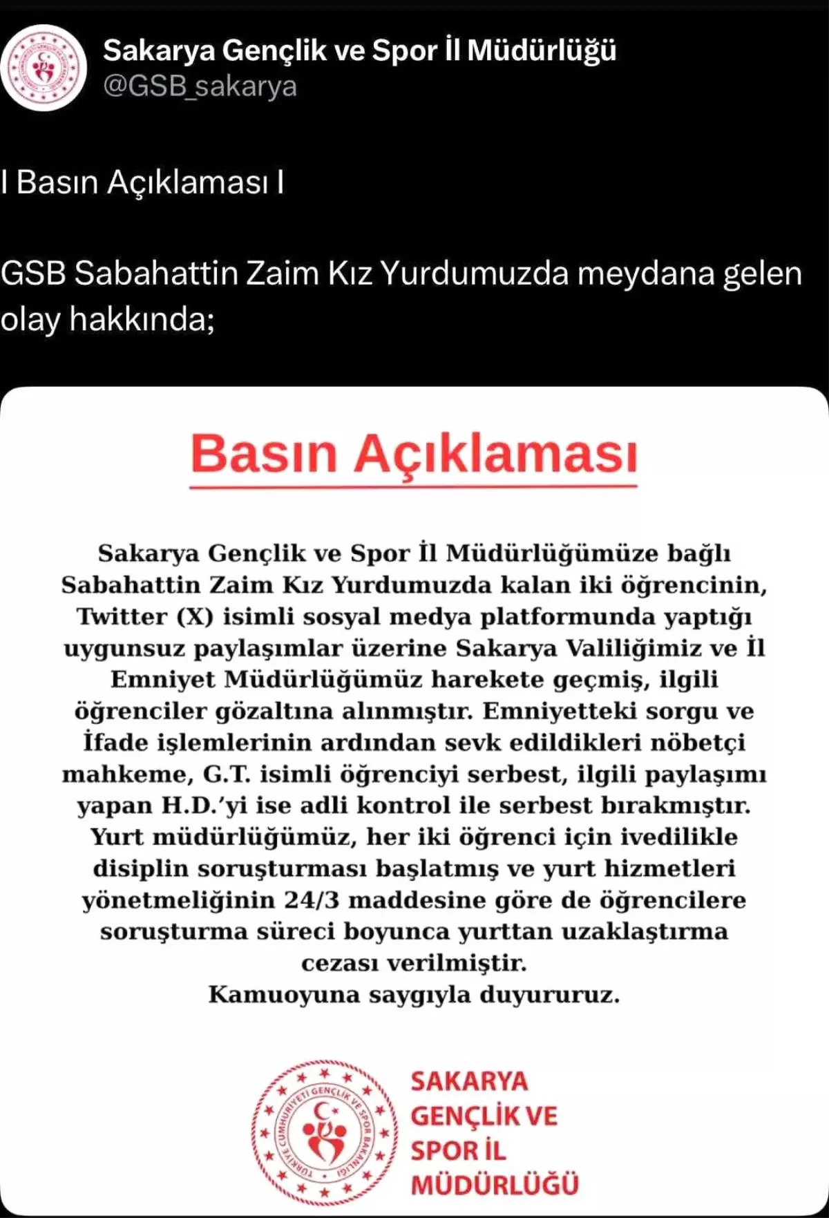 Sakarya'da Yurt Skandalı: İki Öğrenci Gözaltına Alındı
