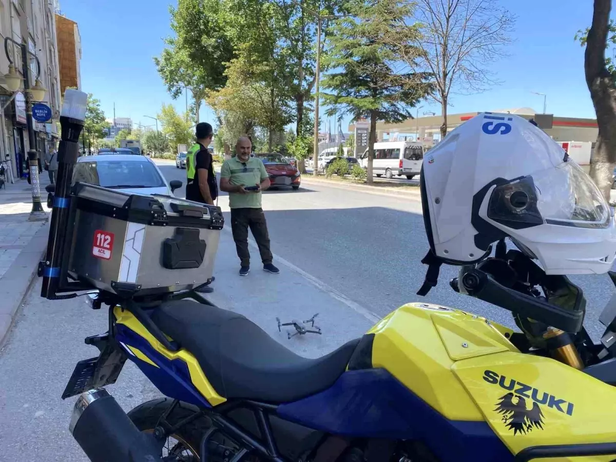 Kütahya'da Dronlu Trafik Denetimi