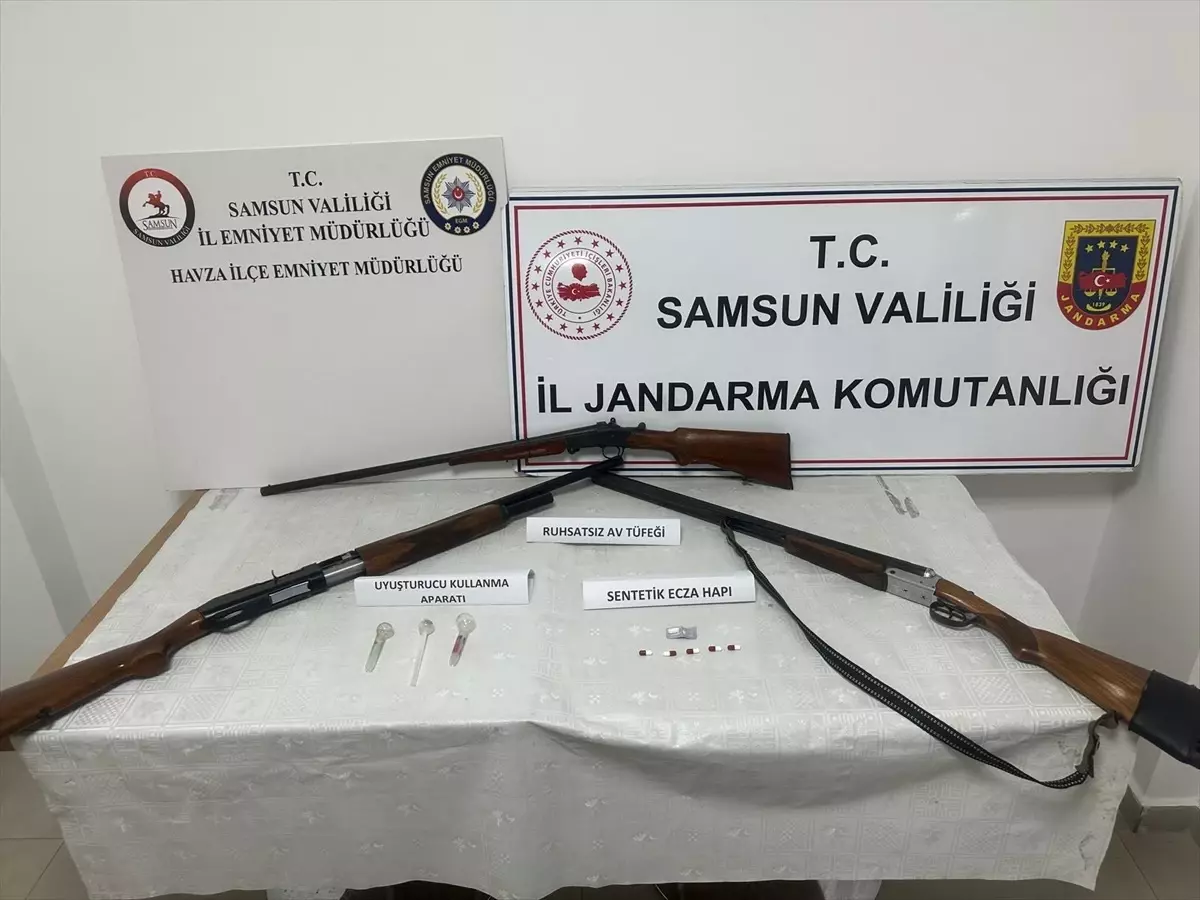 Havza'da Uyuşturucu ve Silah Operasyonu