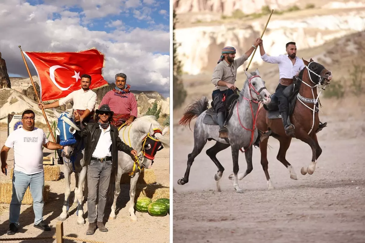 Kapadokya'da cirit rüzgarı esti: Türk'ün atla yazdığı tarih canlandı