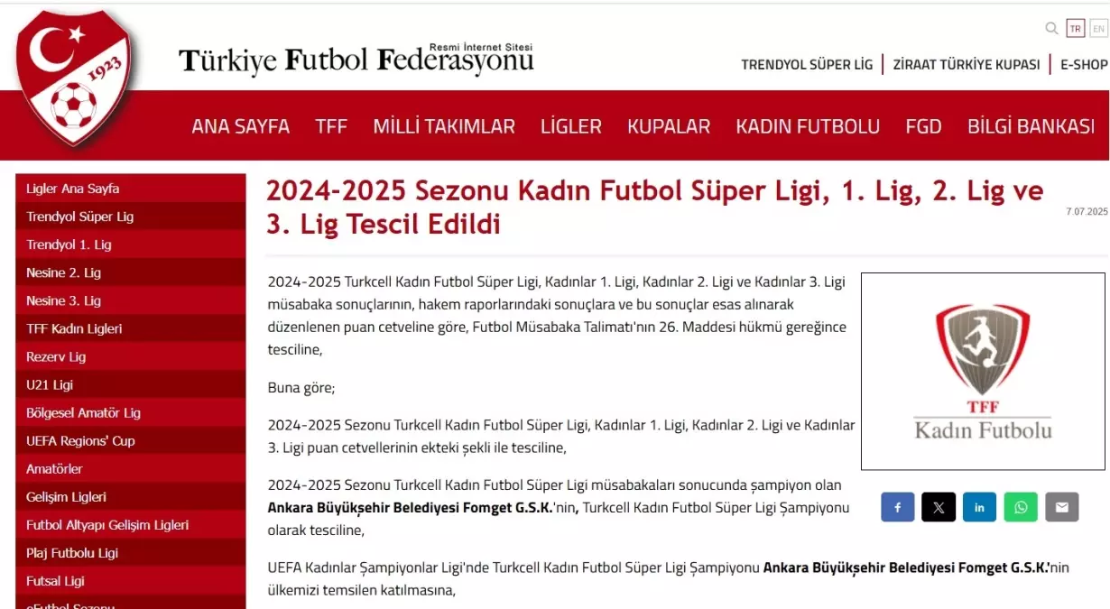 FOMGET Kadın Futbol Takımı Şampiyonluğunu Tescilledi
