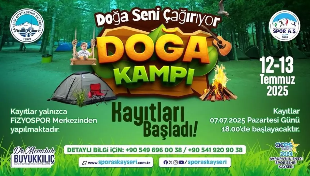 Kayseri'de 'Doğa Seni Çağırıyor' Doğa Kampı Başladı