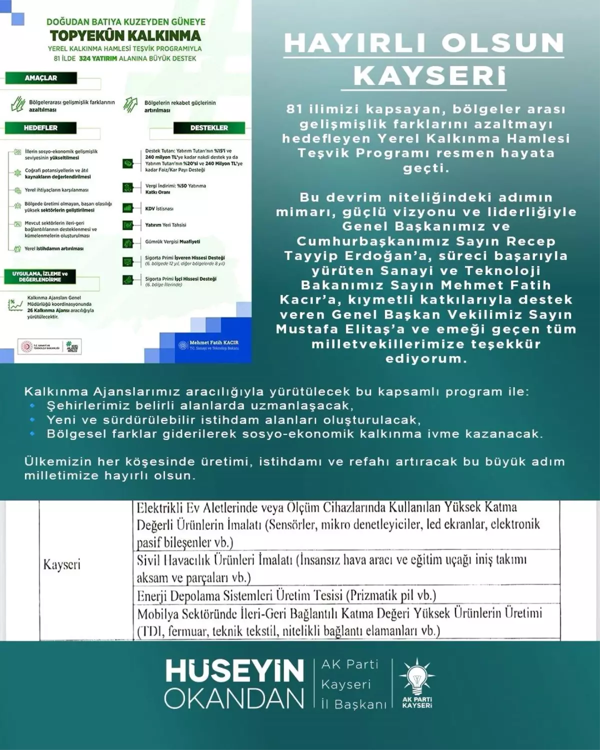 Kayseri'de İHA ve Eğitim Uçağı Parçaları Üretilecek