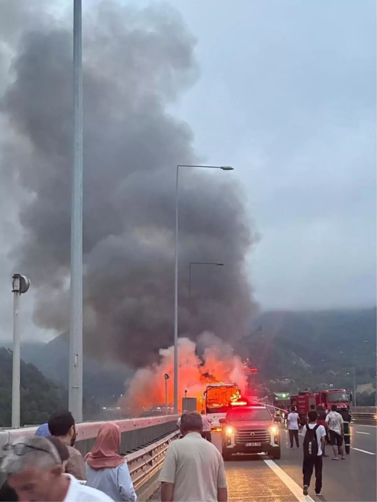 Bolu Dağı'nda Otobüs Yangını