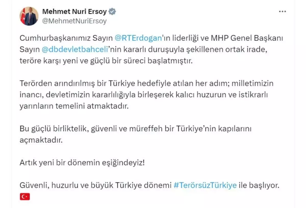 Yeni Bir Dönem: Terörsüz Türkiye