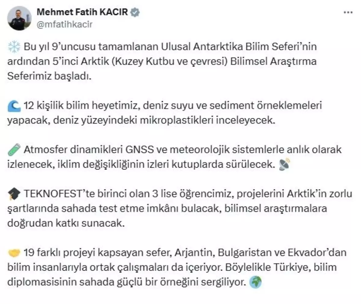 Türkiye Arktik Bilim Seferi Başladı