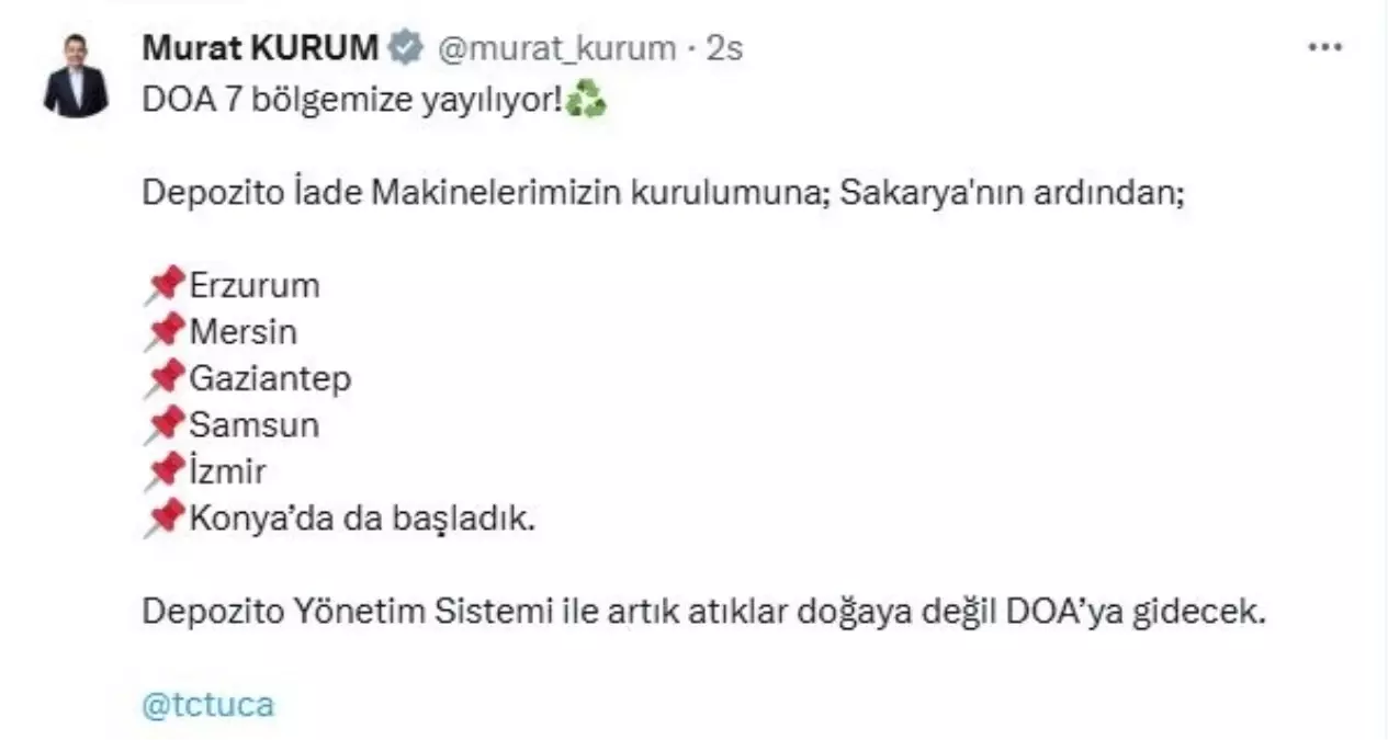 Depozito İade Makineleri 7 İlde Daha Kuruluyor