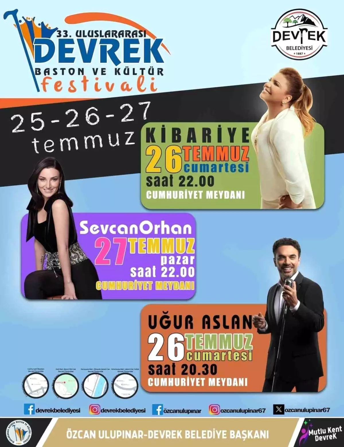 Devrek'te 33. Baston Festivali Ünlü Sanatçıları Ağırlayacak