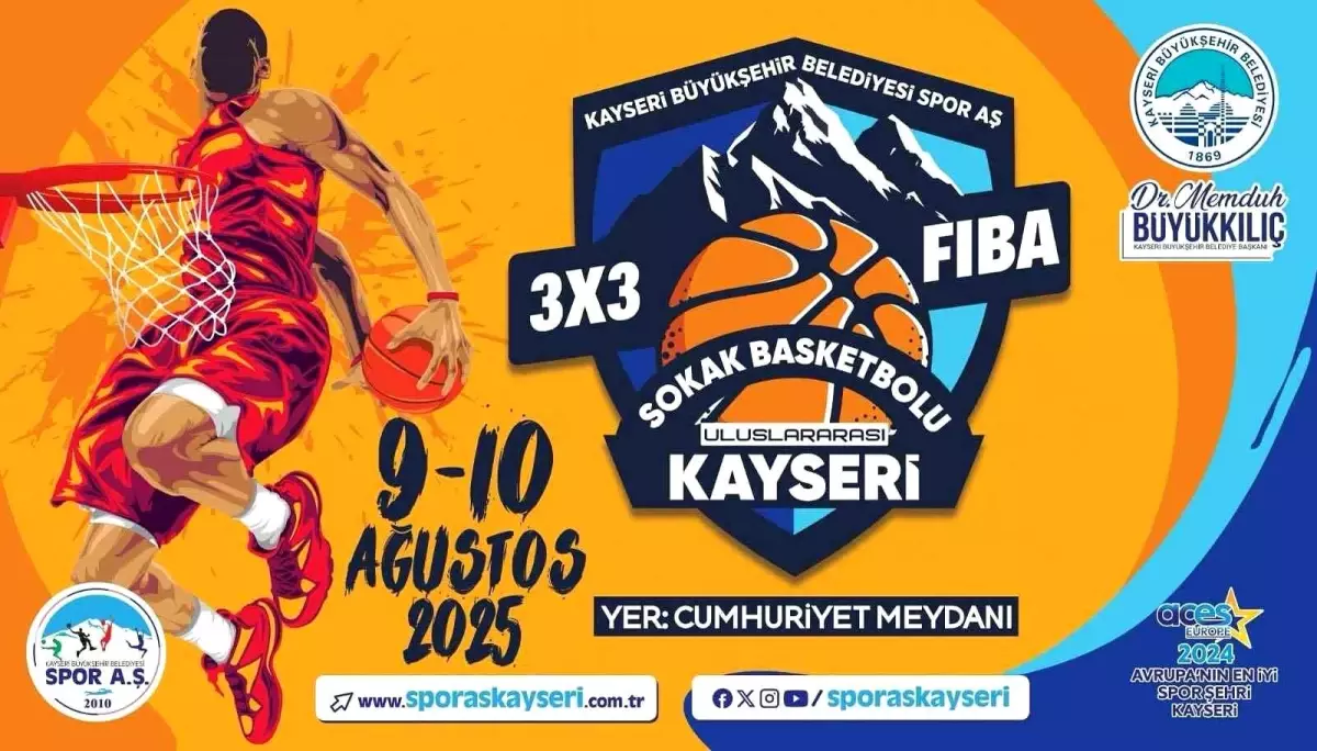 Kayseri'de FIBA Onaylı 3x3 Uluslararası Basketbol Turnuvası Düzenlenecek
