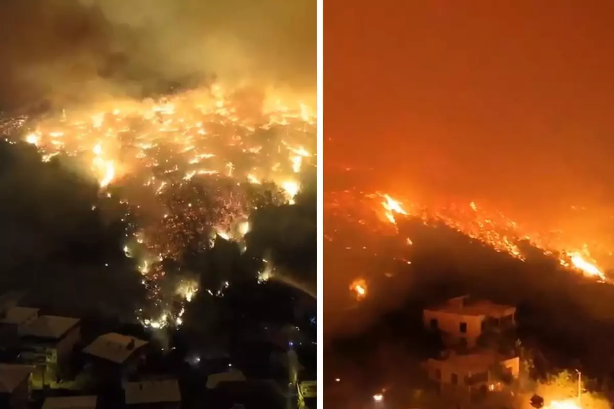 Bursa'da yangın Karahıdır Mahallesi'ne ulaştı! Vatandaşlar alevlerin arasında kaldı