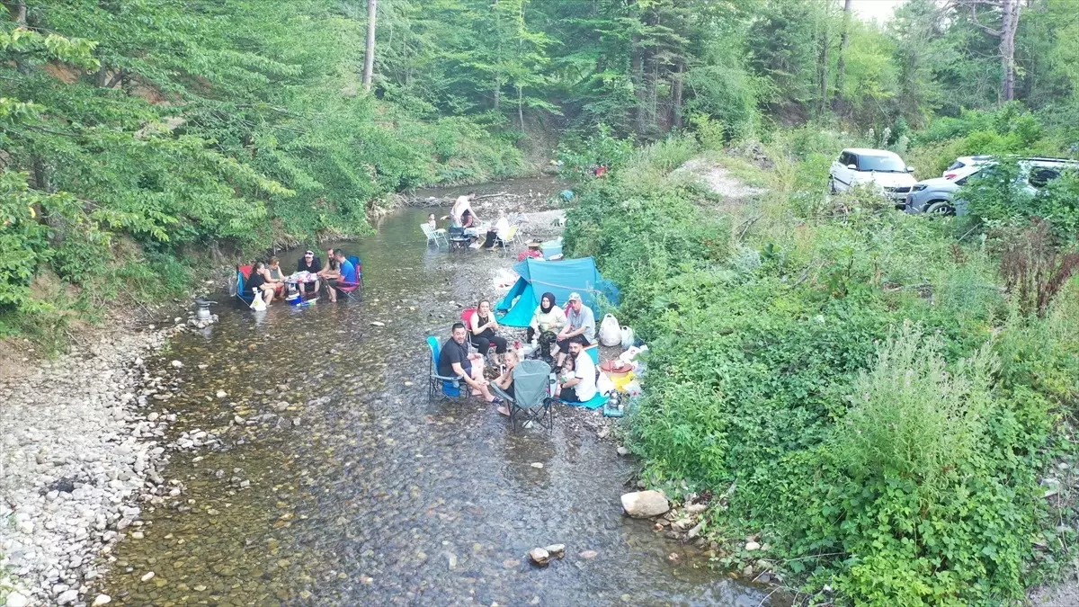 Bolu'da Sıcak Havalar Abant Deresi'ne Akın Ettirdi