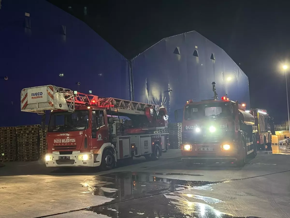 Düzce'de Fabrikada Yangın