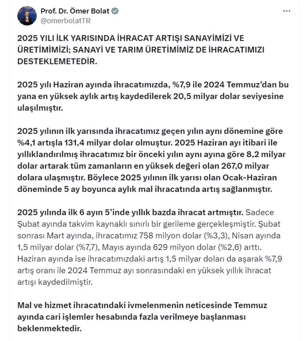 Türkiye İhracatında Yüzde 7,9 Artış