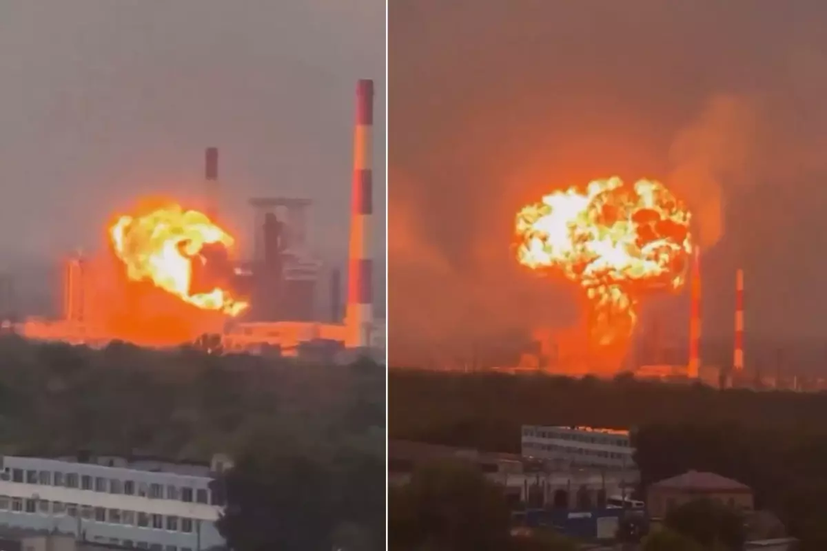 Ukrayna, Rus tesisini vurdu! Şiddetli patlama kamerada