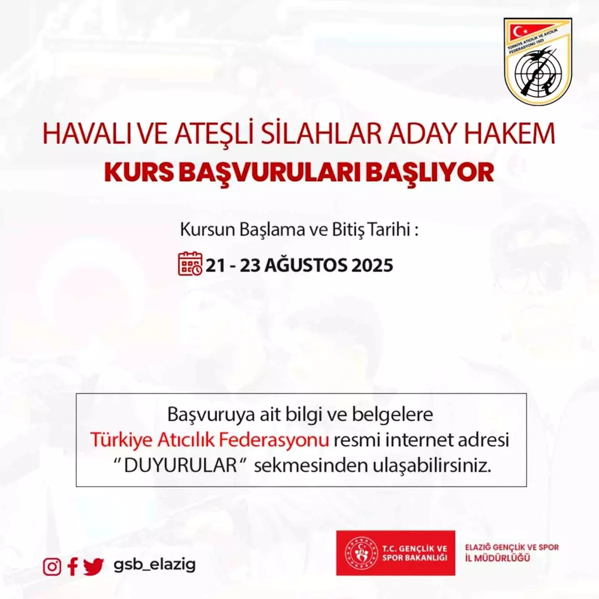 Elazığ'da Aday Hakem Kursu Açılıyor