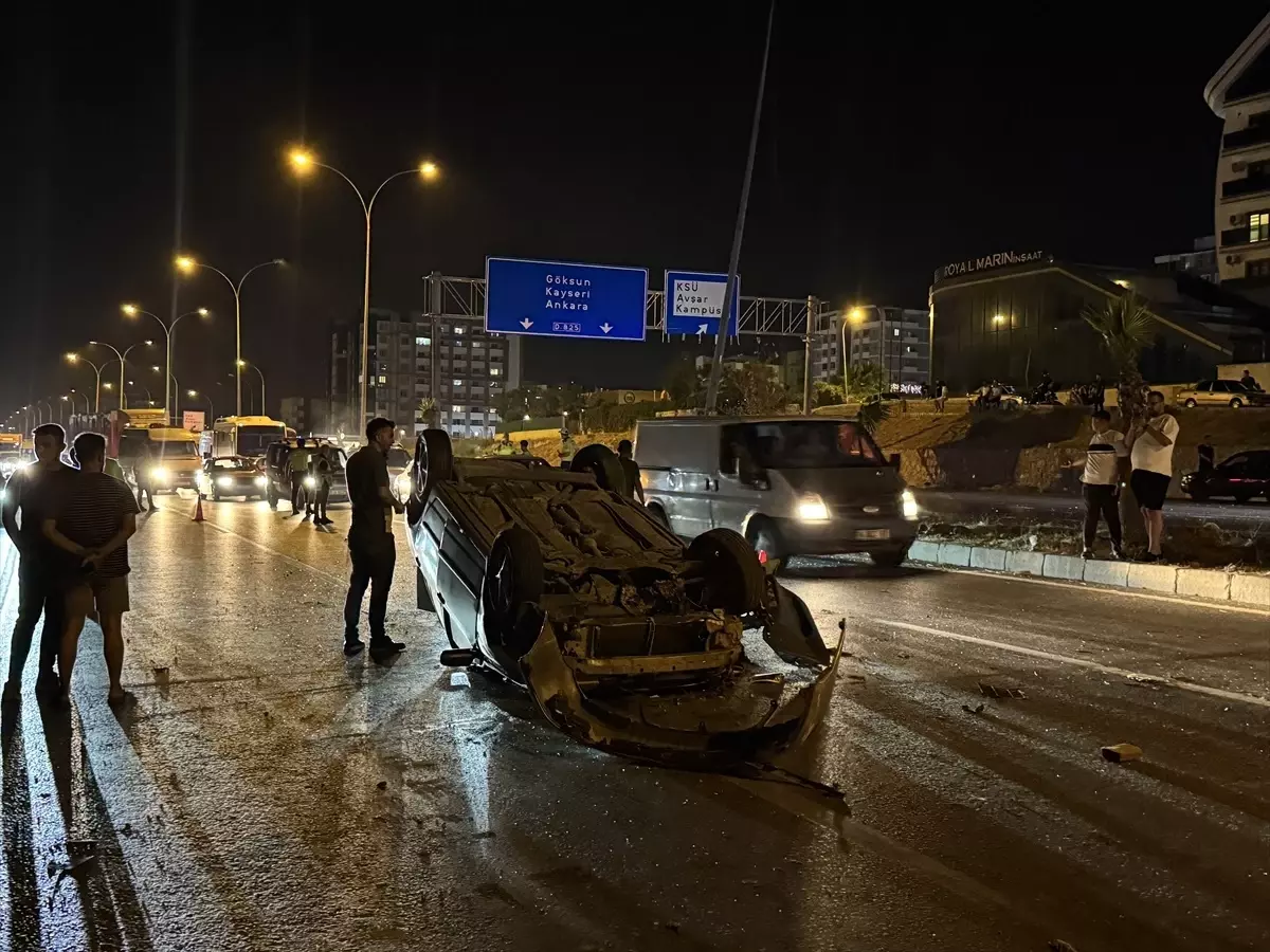 Kahramanmaraş'ta Takla Atan Araçta Sürücü Yaralandı