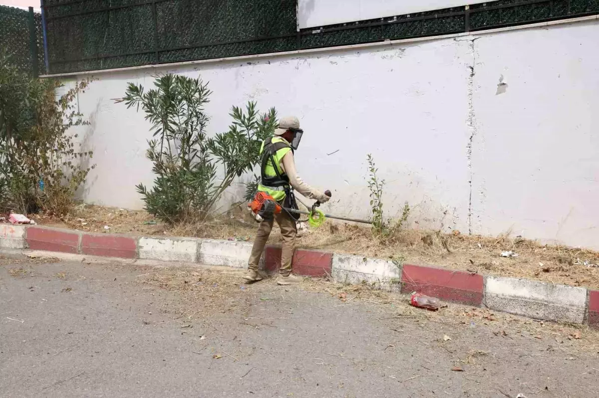 Çayırova'da Okul Bahçelerinde Yabani Ot Temizliği Yapılıyor