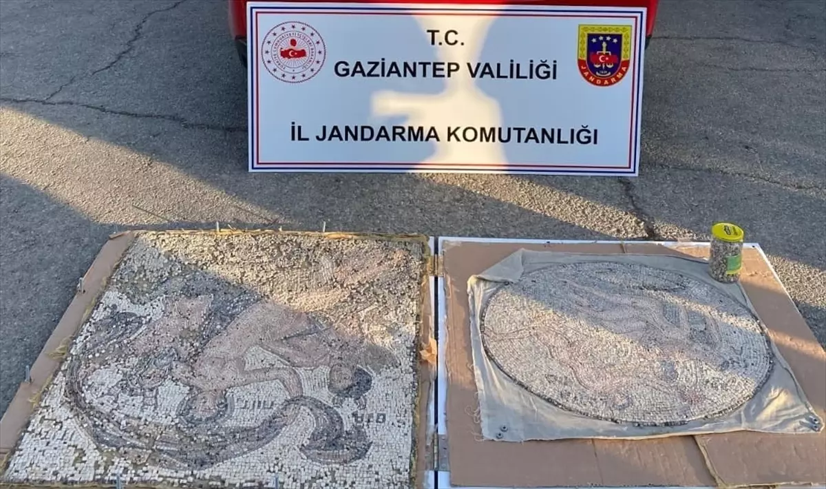 Gaziantep'te 2 Tarihi Mozaik Ele Geçirildi