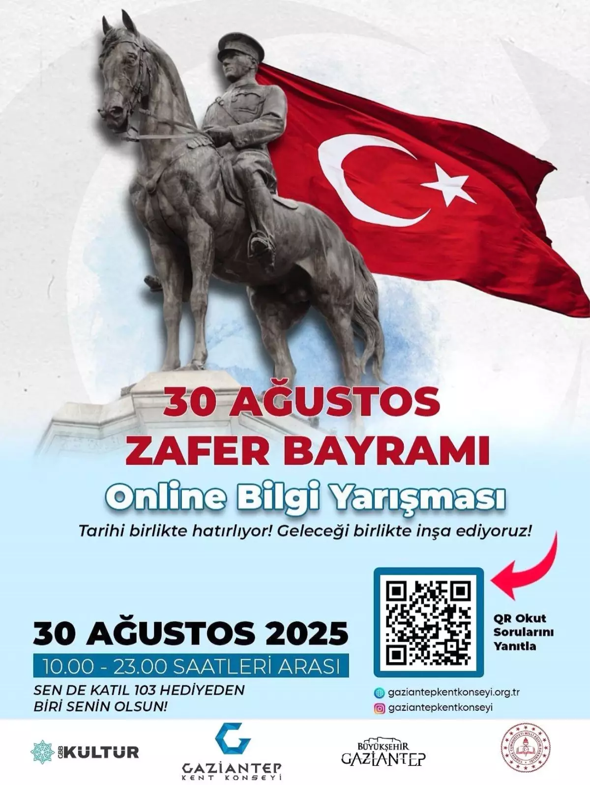 Gaziantep'te 30 Ağustos Zafer Bayramı'na Özel Online Bilgi Yarışması Düzenleniyor