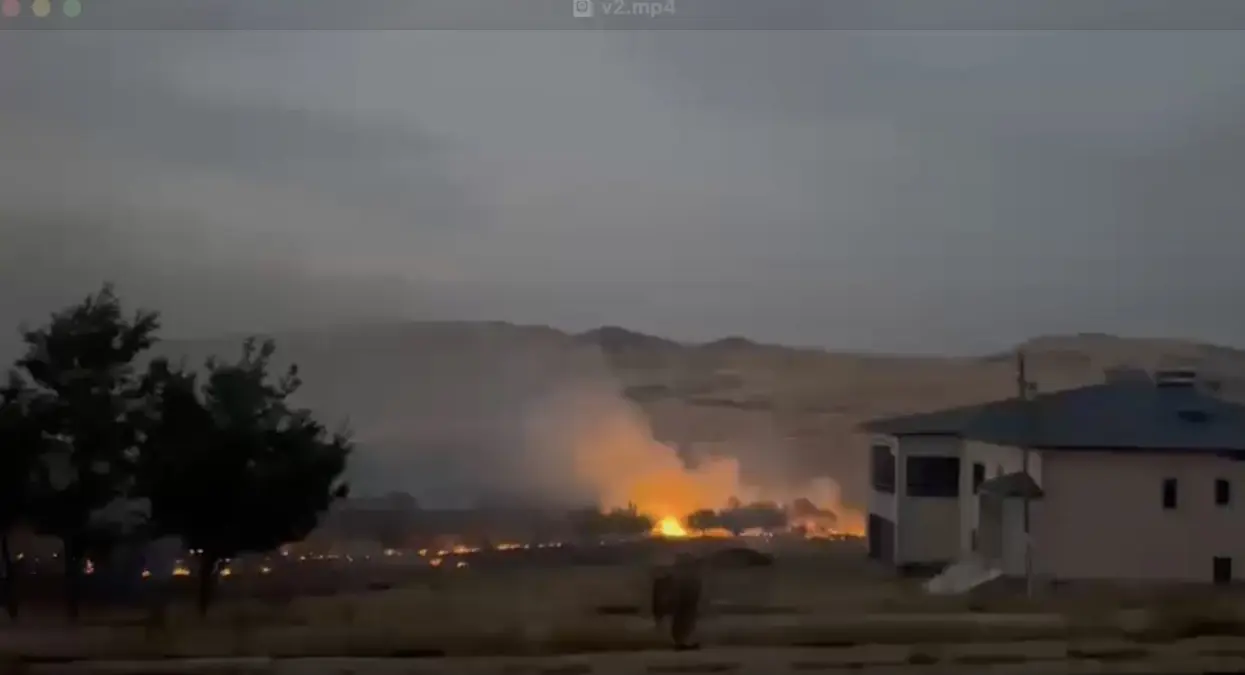 Kovancılar'da Anız Yangını
