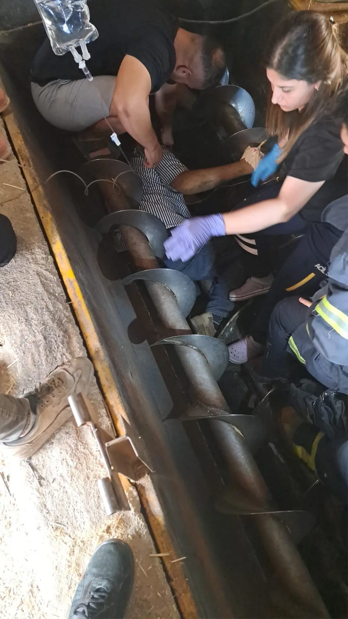 Nevşehir'de İşçi Yem Makinesine Düştü