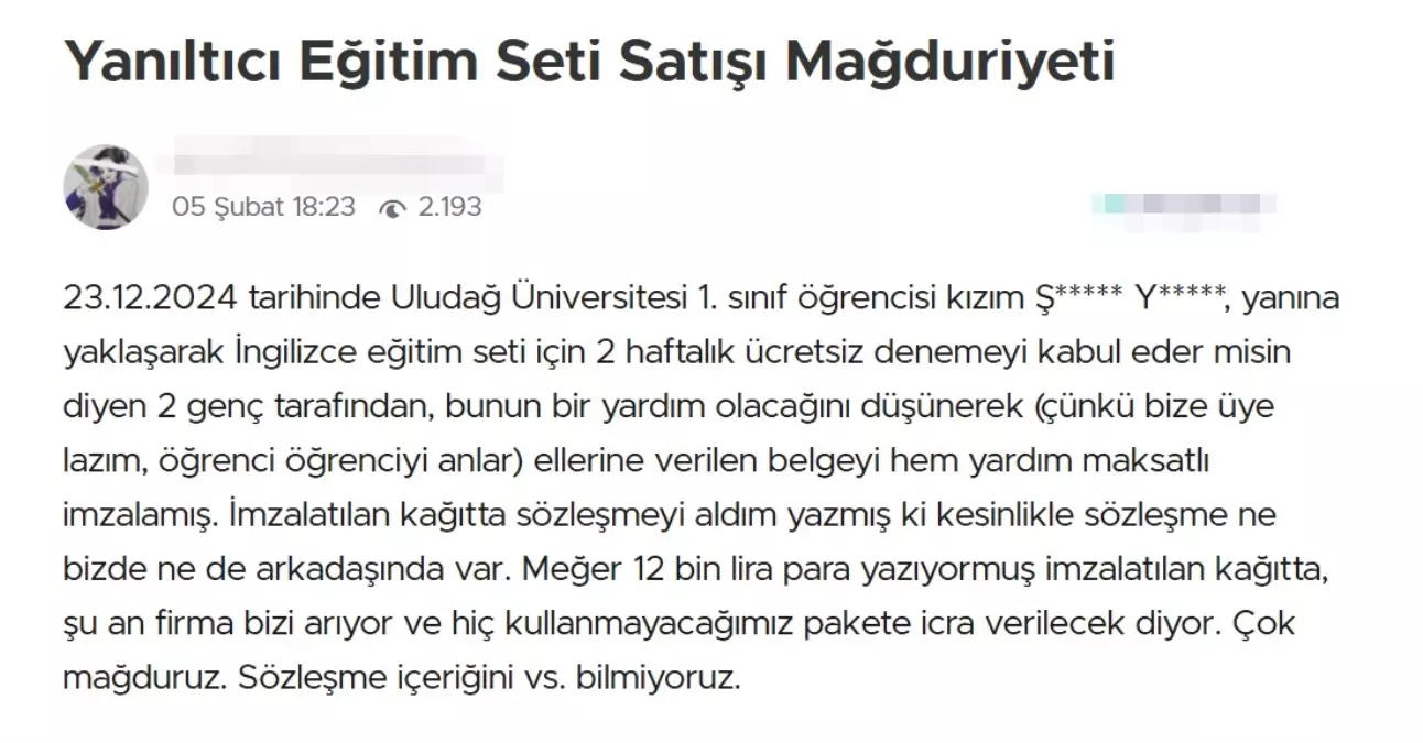 Üniversite Öğrencileri Dijital Eğitim Seti Mağduru