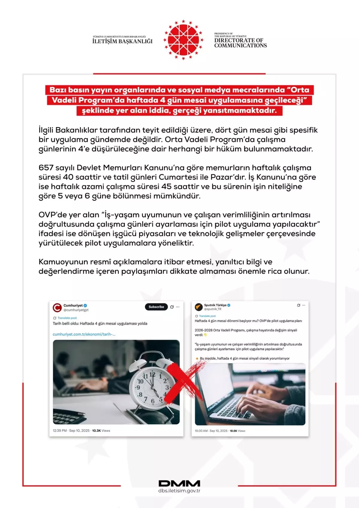 Haftada 4 gün mesai dönemi mi başlıyor? Cumhurbaşkanlığından açıklama var