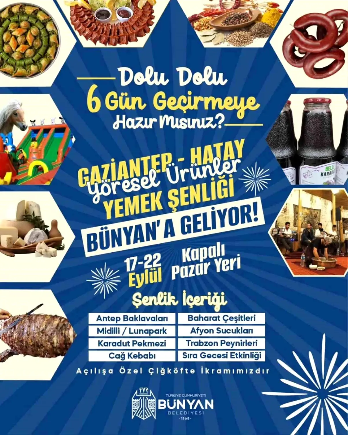 Bünyan'da Yöresel Ürünler ve Yemek Şenliği Başlıyor
